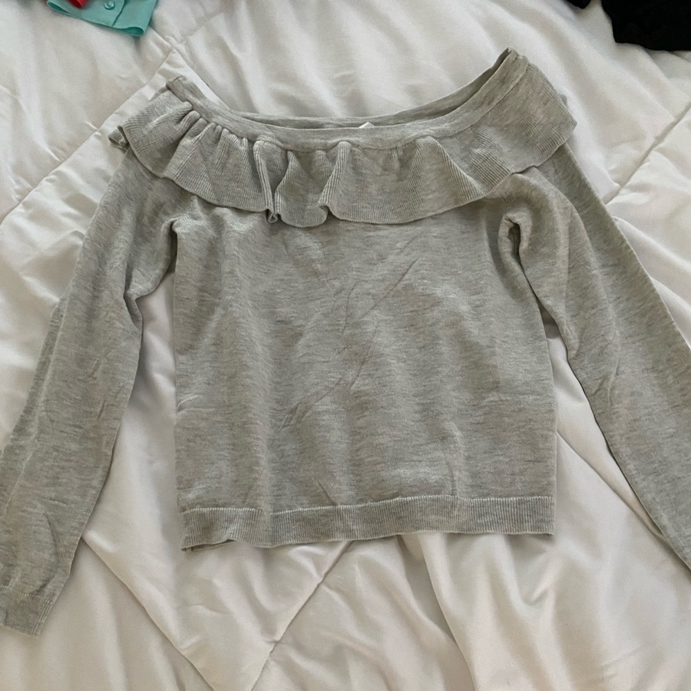 Gray off the shoulder sweater